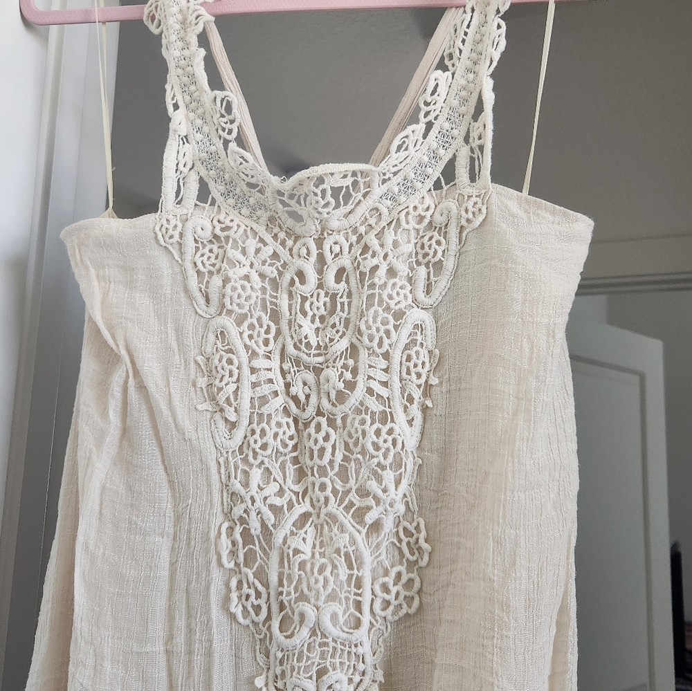 Cream Lace Maxi Dress - Picture 2 of 4